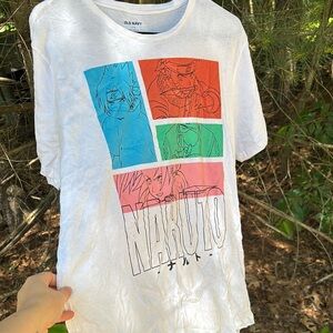 Old Navy Naruto White Multicolor Anime Shirt T-Shirt Women’s Size Large L